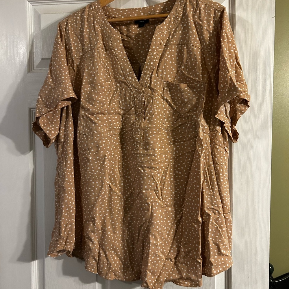 Torrid Tan Polka Dot Blouse